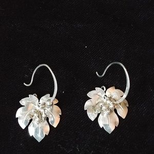 Sterling silver grape leaf earrings